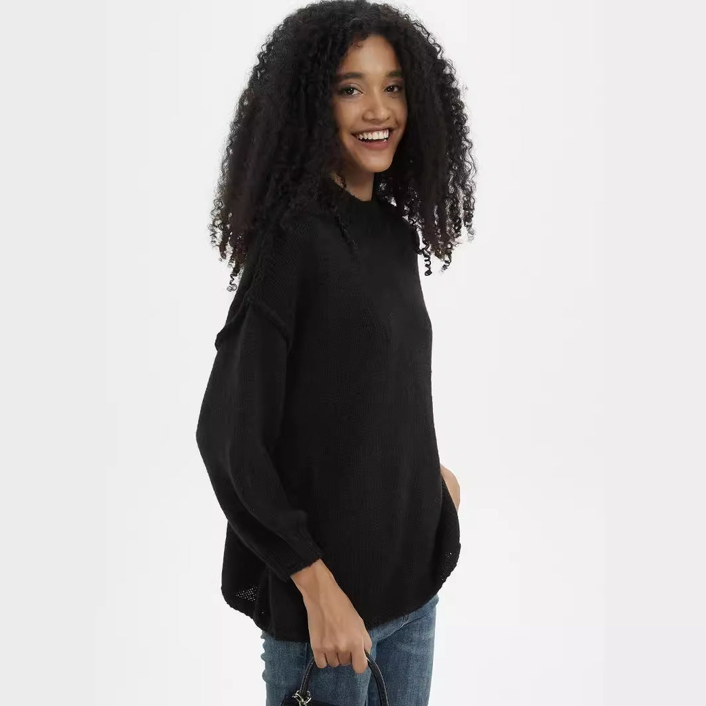 Women Clothing Loose Casual Design Sweater Fall Winter Outer Wear Top